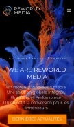 How reworldmedia.com looks like on a mobile device such as an iPhone.