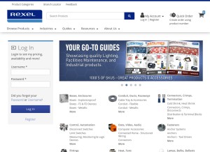 How rexelusa.com looks like on a tablet such as an iPad.