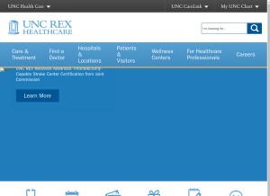 How rexhealth.com looks like on a tablet such as an iPad.