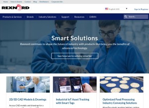 How rexnord.com looks like on a tablet such as an iPad.