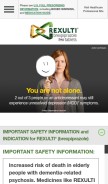 How rexulti.com looks like on a mobile device such as an iPhone.