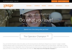 How rezgo.com looks like on a tablet such as an iPad.