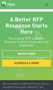 How rfpio.com looks like on a mobile device such as an iPhone.