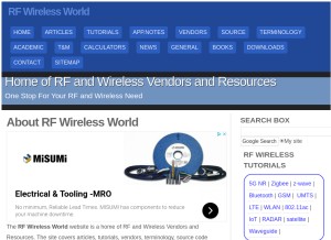 How rfwireless-world.com looks like on a tablet such as an iPad.