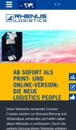 How rhenus.com looks like on a mobile device such as an iPhone.
