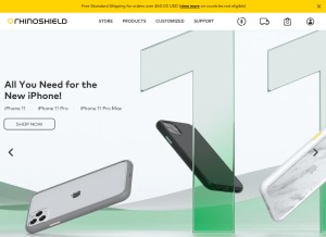 How rhinoshield.io looks like on a tablet such as an iPad.