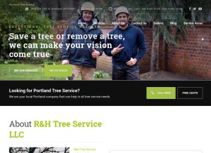 How rhtreeservice.com looks like on a tablet such as an iPad.