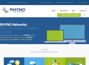 How rhynonetworks.com looks like on a tablet such as an iPad.