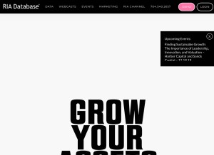How riadatabase.com looks like on a tablet such as an iPad.