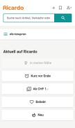 How ricardo.ch looks like on a mobile device such as an iPhone.