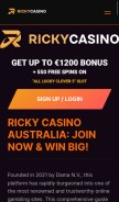 How ricky-casino.info looks like on a mobile device such as an iPhone.