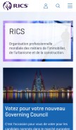 How rics.org looks like on a mobile device such as an iPhone.