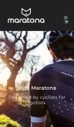 How ridemaratona.com looks like on a mobile device such as an iPhone.