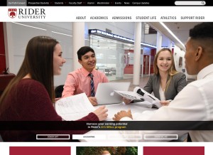 How rider.edu looks like on a tablet such as an iPad.