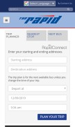 How ridetherapid.org looks like on a mobile device such as an iPhone.