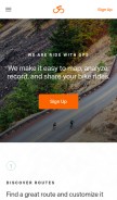 How ridewithgps.com looks like on a mobile device such as an iPhone.