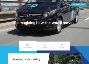 How ridewithvia.com looks like on a tablet such as an iPad.