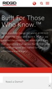 How ridgid.com looks like on a mobile device such as an iPhone.
