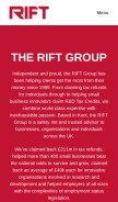 How riftgroup.com looks like on a mobile device such as an iPhone.