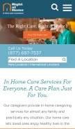 How rightathome.net looks like on a mobile device such as an iPhone.
