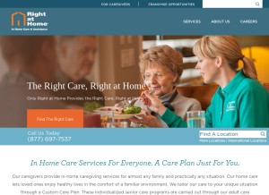 How rightathome.net looks like on a tablet such as an iPad.