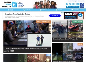 How rightthisminute.com looks like on a tablet such as an iPad.