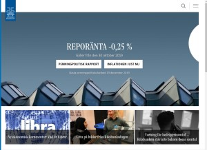 How riksbank.se looks like on a tablet such as an iPad.