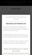 How rimowa.com looks like on a mobile device such as an iPhone.