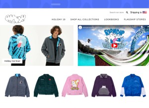 How ripndipclothing.com looks like on a tablet such as an iPad.