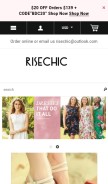 How risechic.com looks like on a mobile device such as an iPhone.