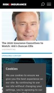 How riskandinsurance.com looks like on a mobile device such as an iPhone.