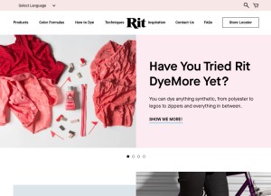 How ritdye.com looks like on a tablet such as an iPad.
