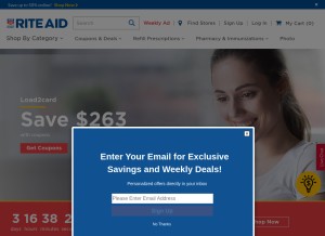 How riteaid.com looks like on a tablet such as an iPad.
