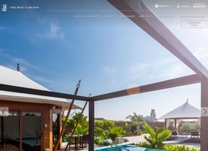 How ritzcarlton.com looks like on a tablet such as an iPad.