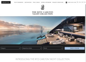 How ritzcarltonyachtcollection.com looks like on a tablet such as an iPad.