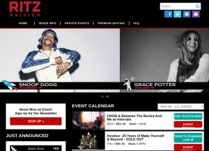 How ritzraleigh.com looks like on a tablet such as an iPad.