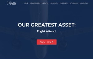 How rjet.com looks like on a tablet such as an iPad.