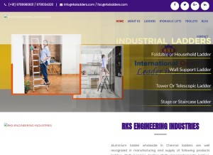 How rksladders.com looks like on a tablet such as an iPad.