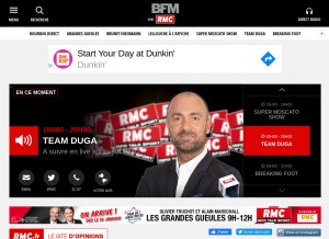 How rmc.fr looks like on a tablet such as an iPad.