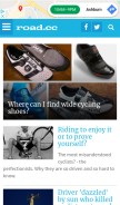 How road.cc looks like on a mobile device such as an iPhone.