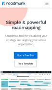 How roadmunk.com looks like on a mobile device such as an iPhone.