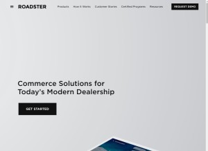 How roadster.com looks like on a tablet such as an iPad.