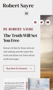 How robertsayre.com looks like on a mobile device such as an iPhone.