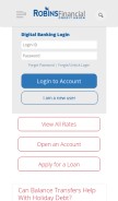 How robinsfcu.org looks like on a mobile device such as an iPhone.