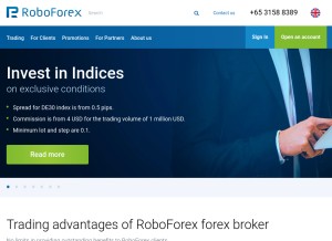 How roboforex.com looks like on a tablet such as an iPad.