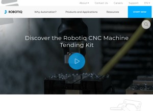 How robotiq.com looks like on a tablet such as an iPad.