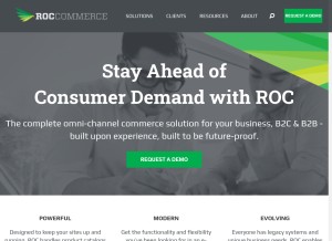 How roccommerce.net looks like on a tablet such as an iPad.