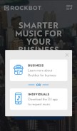 How rockbot.com looks like on a mobile device such as an iPhone.