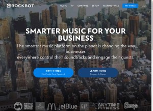 How rockbot.com looks like on a tablet such as an iPad.
