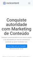 How rockcontent.com looks like on a mobile device such as an iPhone.